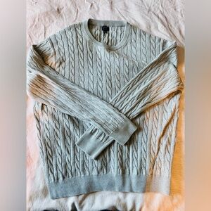 J. Crew Light Gray Cable Knit Pullover